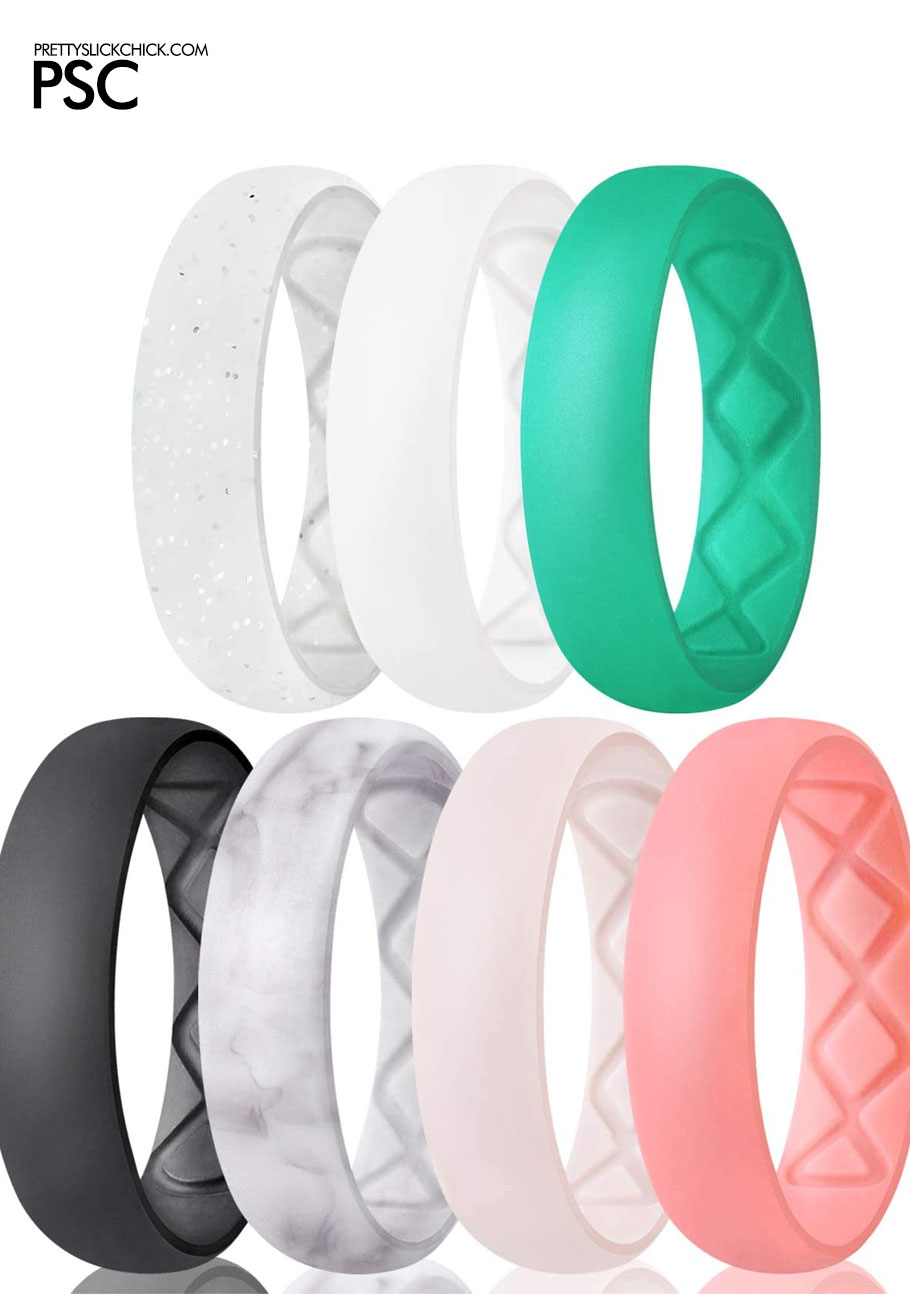 Egnaro Inner Arc Ergonomic Breathable Design, Silicone Rings for Women with Half Sizes