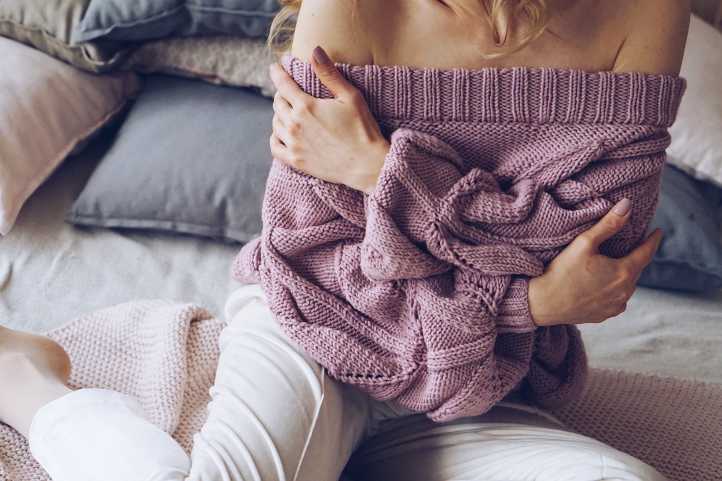 The off-shoulder sweater